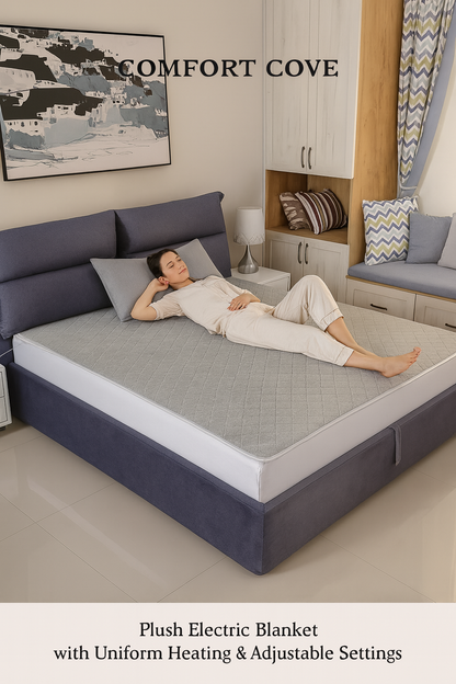 Comfort Cove - Plush Electric Blanket (Ultra-Soft Heated Mat with Adjustable Temperature & Safety Auto-Off)