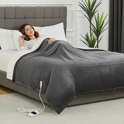 Comfort Cove - Soft Electric Heated Throw Blanket (6 Heat Levels • 4-Hour Auto-Off • Over-Heat Protection)