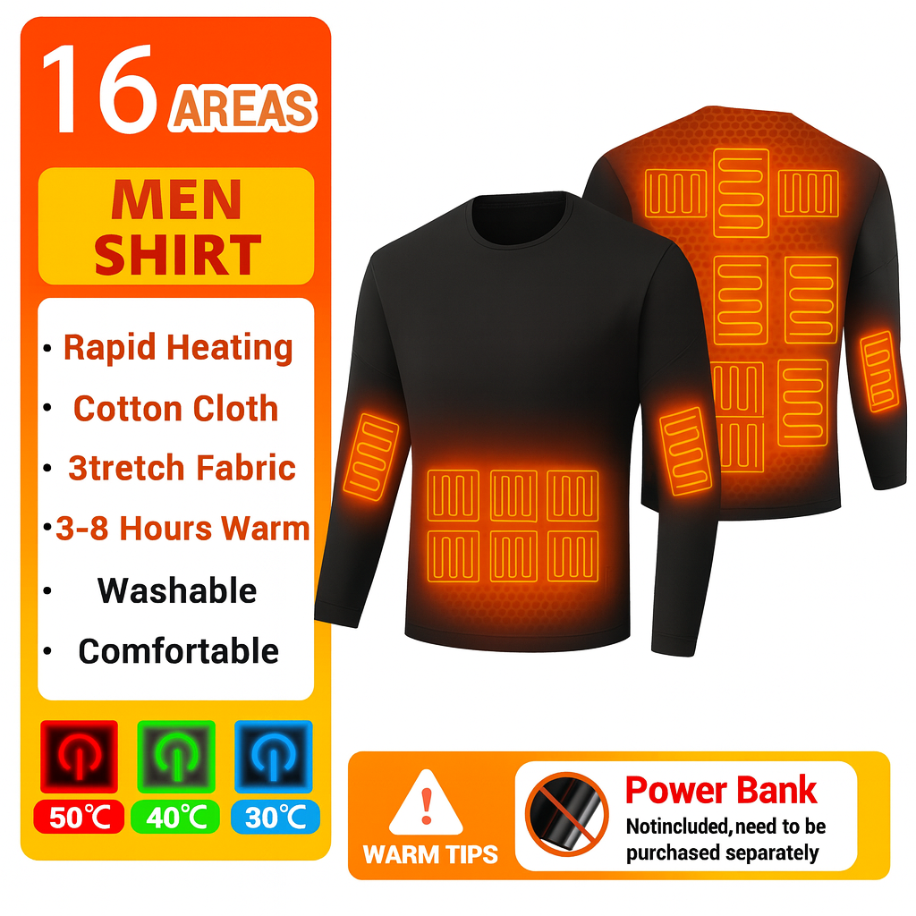 Comfort Cove - Ski Thermal Heated Underwear Set (Unisex Electric Heating Base Layer for Winter Sports & Extreme Cold)