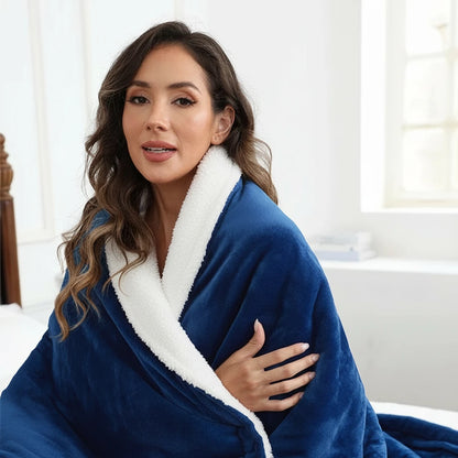 Comfort Cove - Ultra-Soft Flannel Electric Throw Blanket  (Constant Temperature Heated Throw, Travel & Home Friendly)