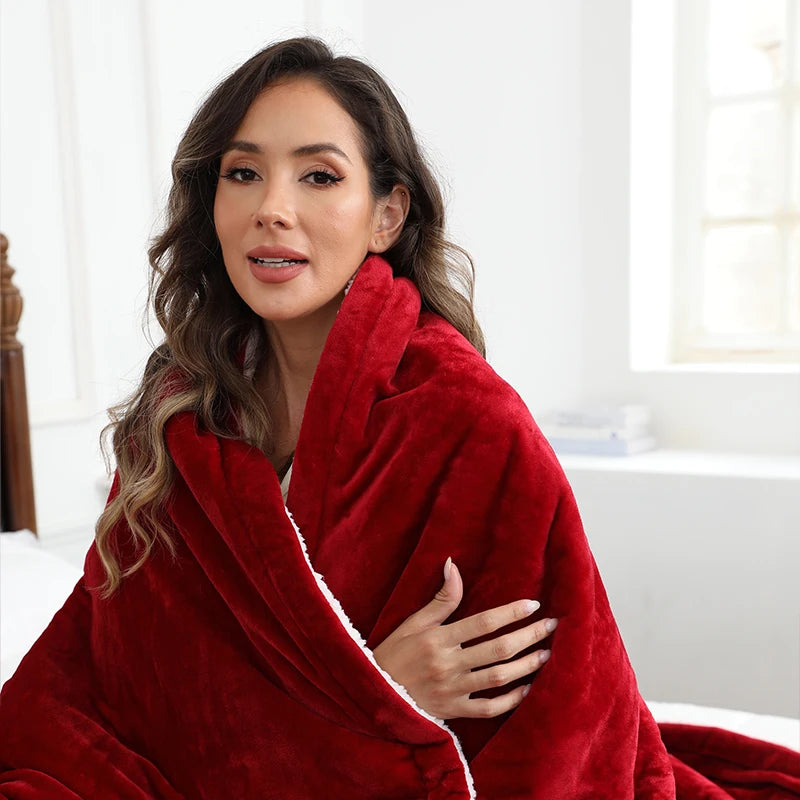 Comfort Cove - Ultra-Soft Flannel Electric Throw Blanket  (Constant Temperature Heated Throw, Travel & Home Friendly)