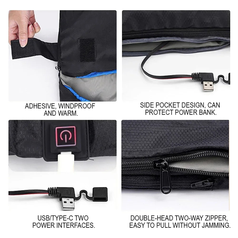 Comfort Cove - 2-Person Portable Winter Electric Heating Sleeping Bag (USB/Type-C Interface)