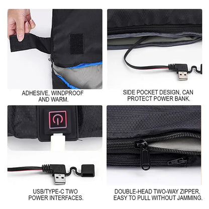 Comfort Cove - 2-Person Portable Winter Electric Heating Sleeping Bag (USB/Type-C Interface)