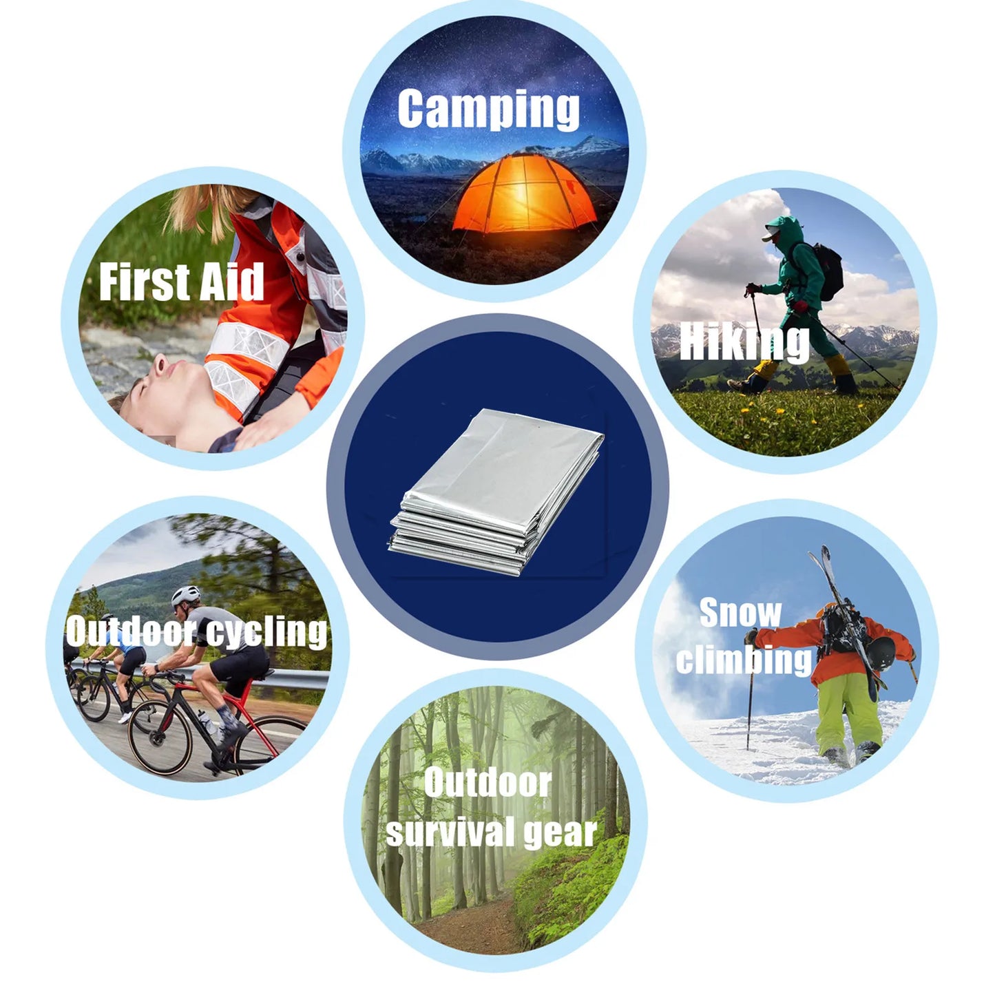 Comfort Cove – Portable Outdoor Emergency Survival Blanket (Reflective Insulation 130 × 210 cm)