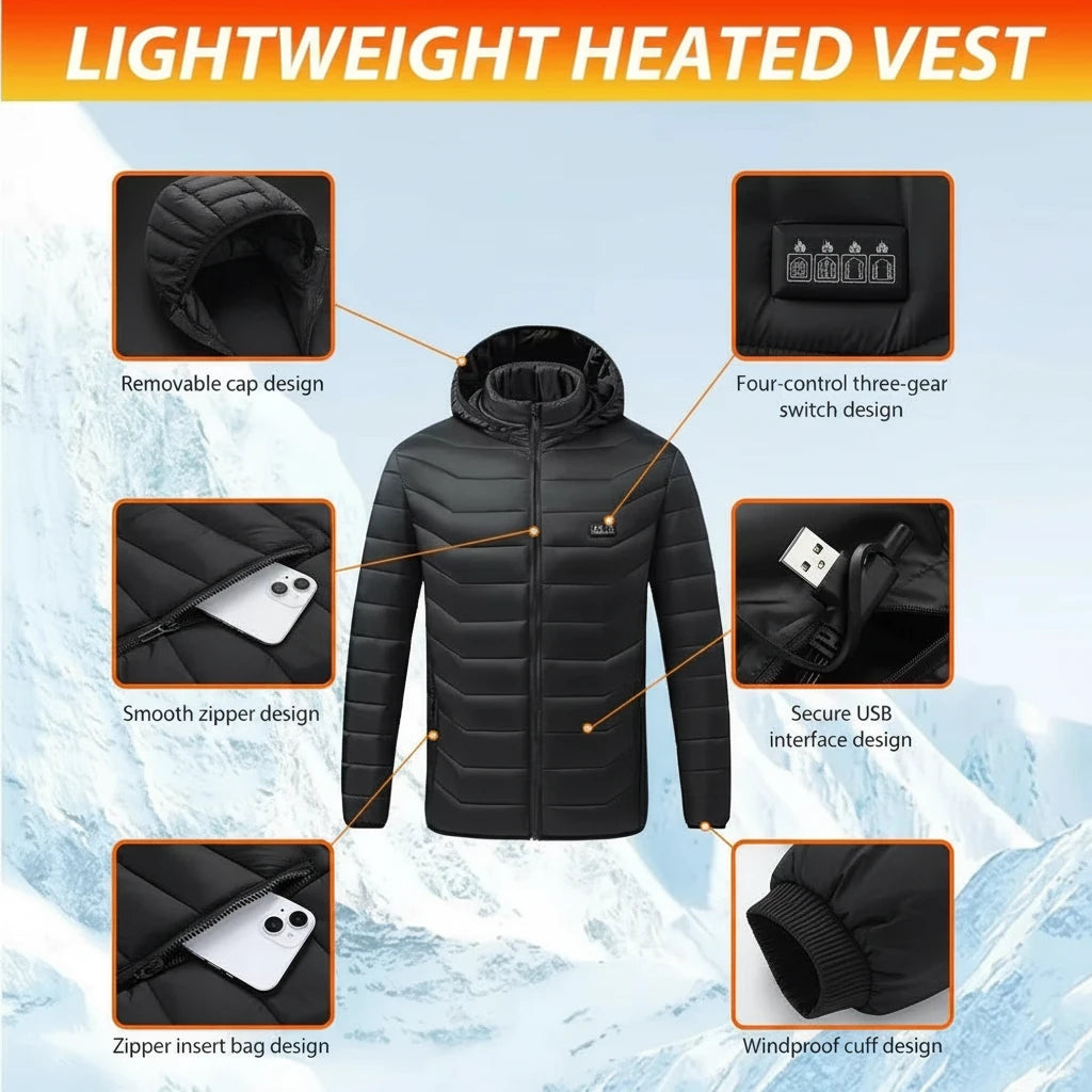 Comfort Cove - 25-Area USB Electric Heated Smart Winter Heating Jacket (Men & Women)