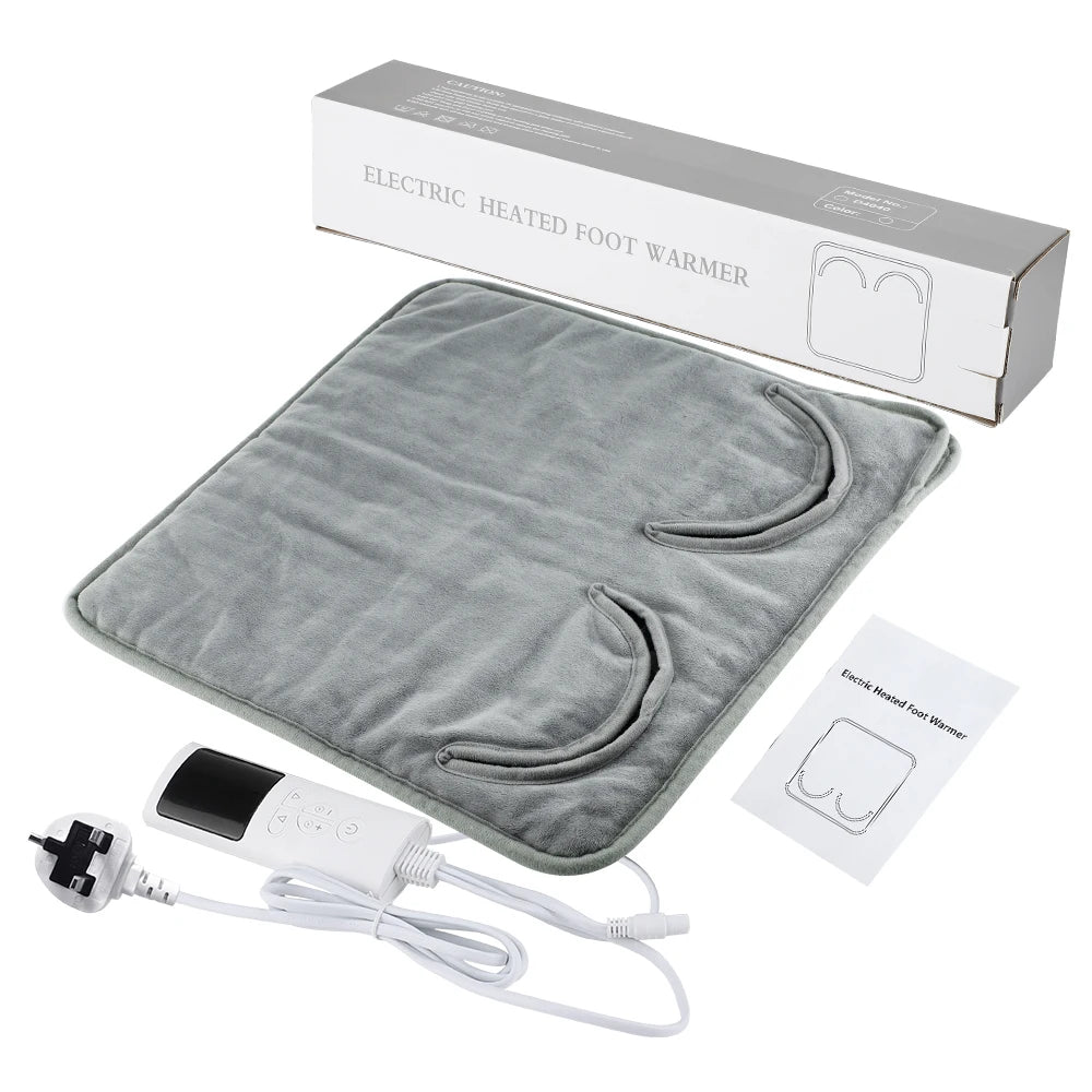Comfort Cove - Heated Foot Warmer Pad (Soft Plush Electric Heating Mat for Home and Office)