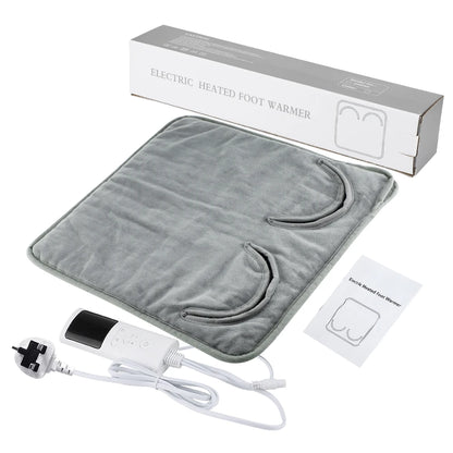 Comfort Cove - Heated Foot Warmer Pad (Soft Plush Electric Heating Mat for Home and Office)