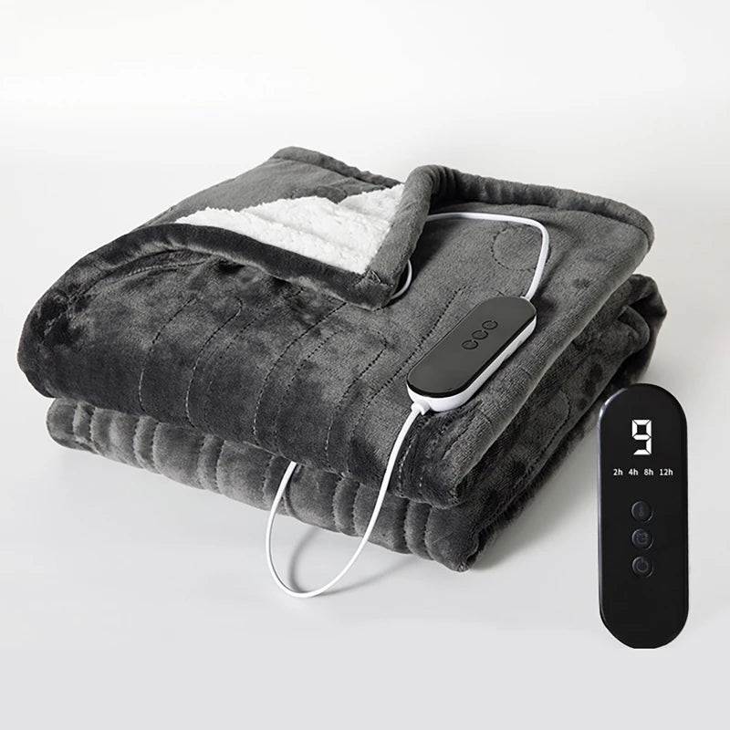 Comfort Cove - Ultra-Soft Flannel & Lambswool Heated Throw Blanket  (9-Level Rapid Warmth with 4-Hour Timer & Intelligent Safety Protection)