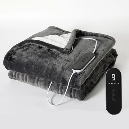 Comfort Cove - Ultra-Soft Flannel & Lambswool Heated Throw Blanket  (9-Level Rapid Warmth with 4-Hour Timer & Intelligent Safety Protection)