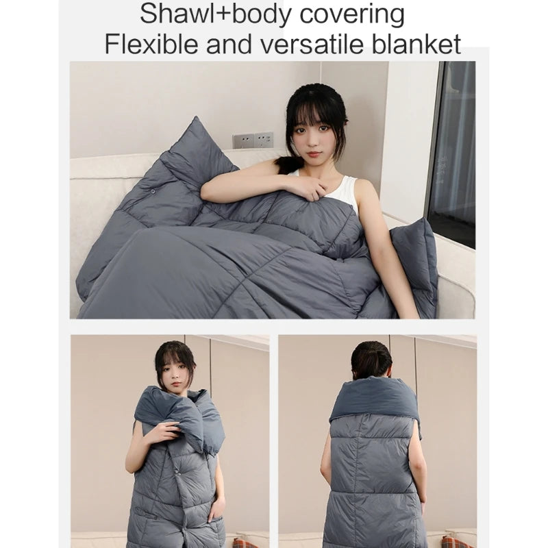 Comfort Cove - USB Heating Blanket Vest (Electric Shawl & Mat, 3-Temp Controls for Outdoor Warming)