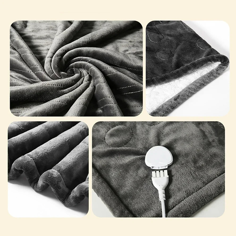 Comfort Cove - Plush Flannel & Lambskin Electric Heated Blanket (9-Level Heat • 12-Hour Auto-Off • Over-Heat Protection)