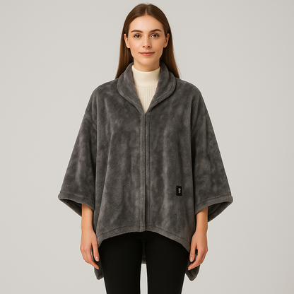 Comfort Cove – USB Heated Fleece Shawl Blanket (3-Level Portable Body Warmer Cape)