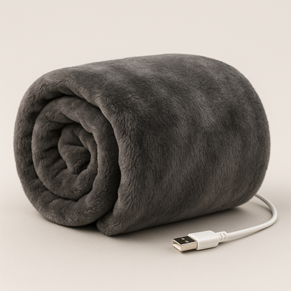Comfort Cove – USB Heated Fleece Shawl Blanket (3-Level Portable Body Warmer Cape)
